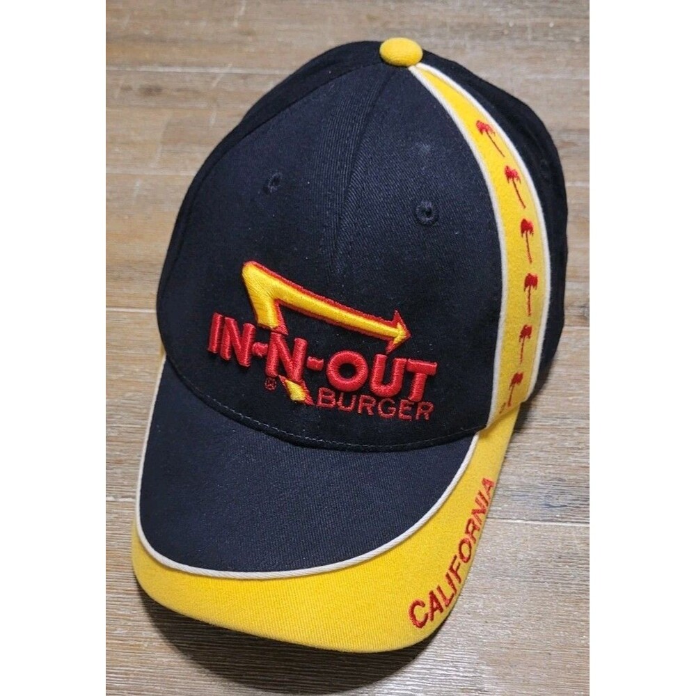 In-N-Out Burger Baseball Cap Black Red One Size California Palm Tree Logo hat